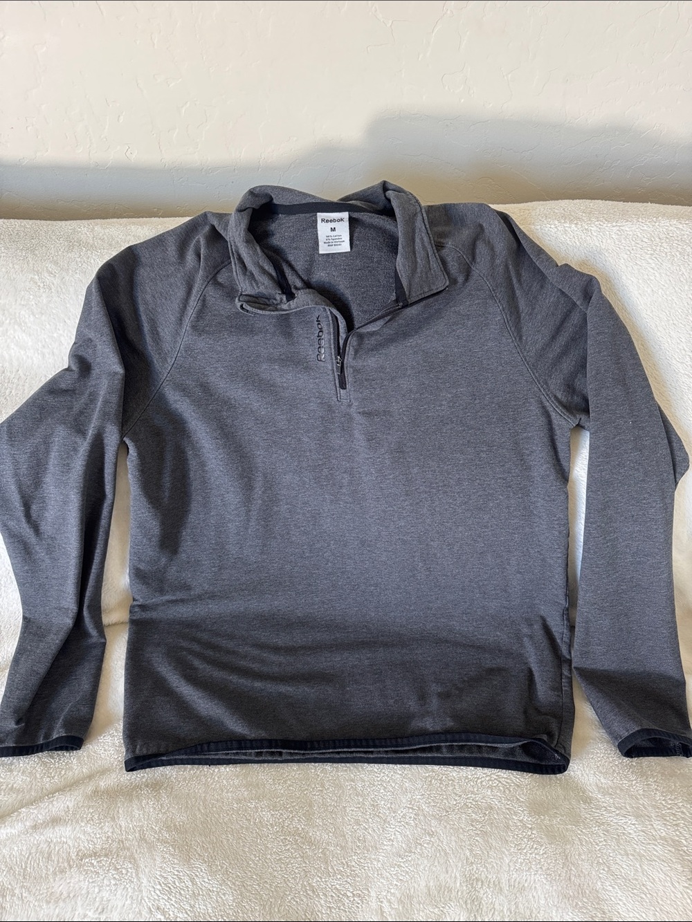 Reebok Men’s Charcoal Quarter-Zip Sweater